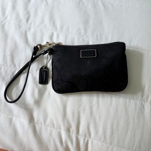 Coach Black Jacquard Wristlet